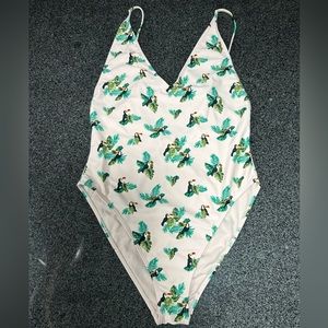 Forever21 toucan print one-piece swimsuit